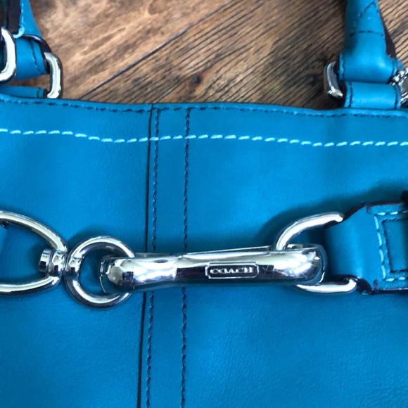Turquoise Coach Handbag - Picture 3 of 6
